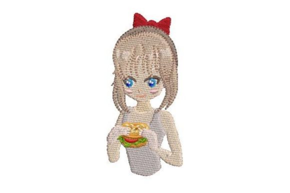 Anime Style Girl Eating