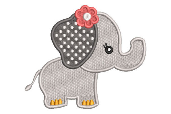 Baby Elephant with Flowers