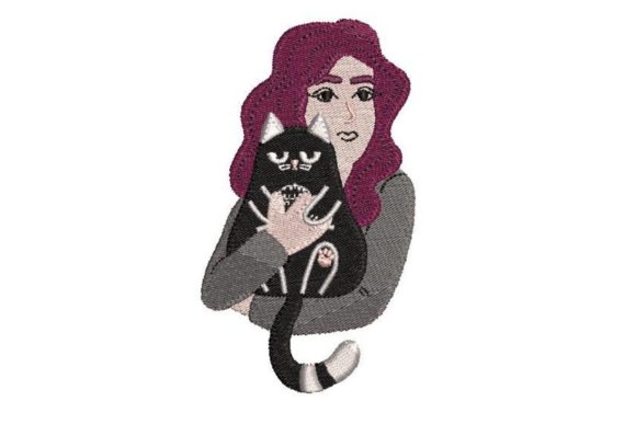 Gothic Girl with Cat