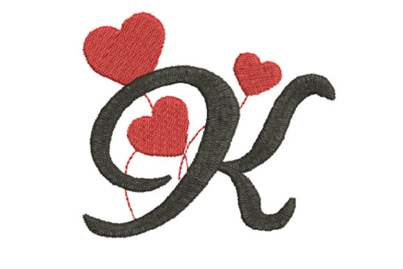 Heart Alphabet Letter K