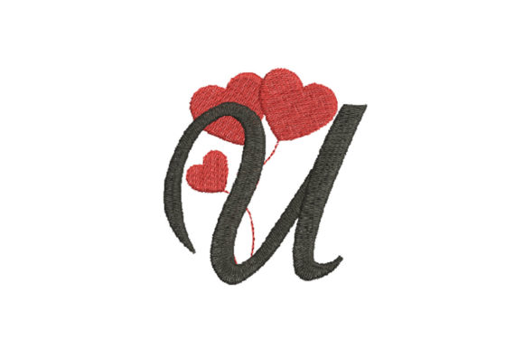 Heart Alphabet Letter U