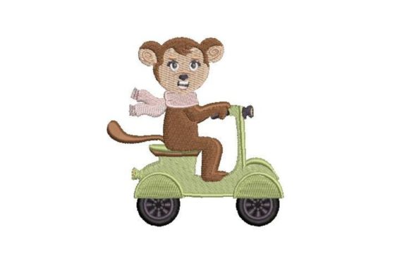 Monkey Riding a Moped