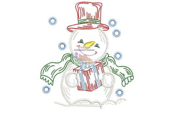 Snowman with Small Gift